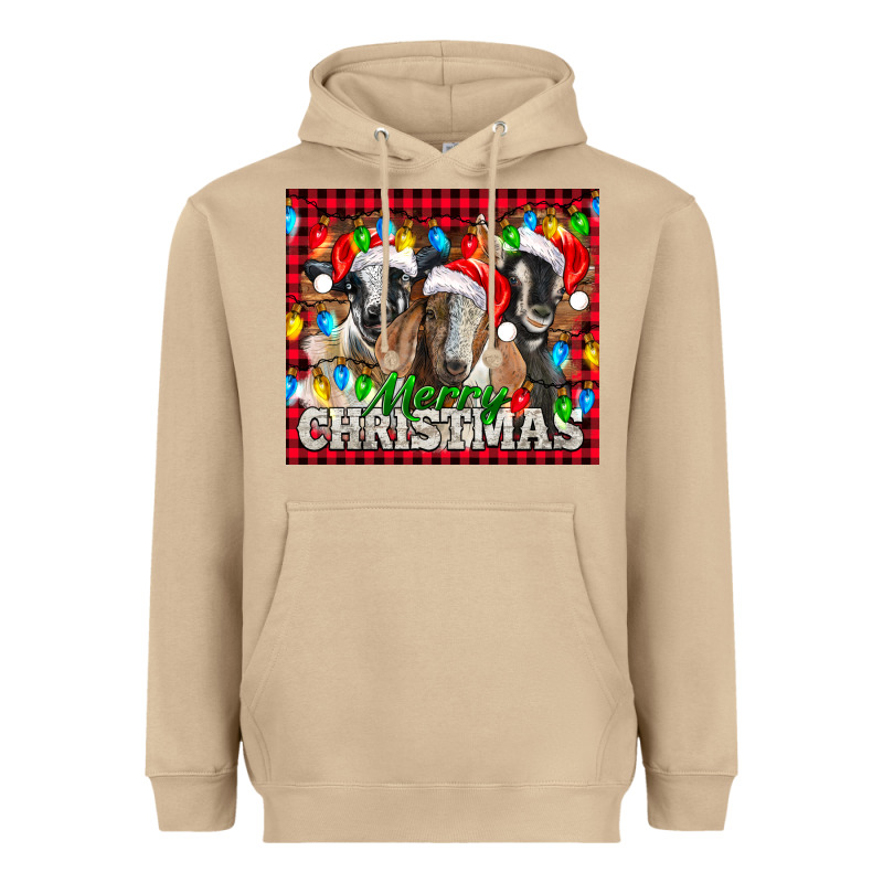 Merry Christmas  With Goats Heavyweight Hoodie by LillyAllenDesigns | Teevron