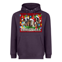 Plum Merry Christmas  With Goats Heavyweight Hoodie - LillyAllenDesigns