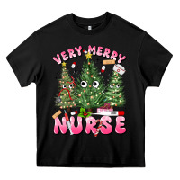 Black very merry nurse Heavy Core Tee - MaliasSmallBusiness