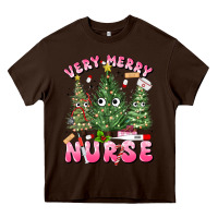 Chocolate Brown very merry nurse Heavy Core Tee - MaliasSmallBusiness