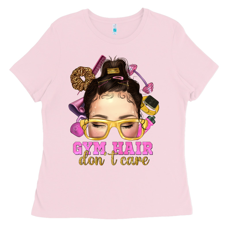 Messy Bun Gym Hair Don't Care Bbs Ladies Tee by BundleAndBundleShop | Teevron