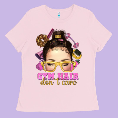 Messy Bun Gym Hair Don't Care Bbs Ladies Tee Designed By Bundleandbundleshop