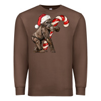 Chestnut Christmas Candy Cane Baby Gorilla Premium Sweatshirt - LillyAllenDesigns
