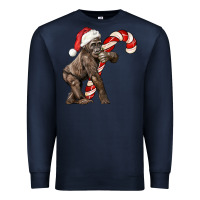 Navy Christmas Candy Cane Baby Gorilla Premium Sweatshirt - LillyAllenDesigns