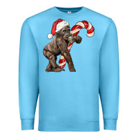 Ocean Blue Christmas Candy Cane Baby Gorilla Premium Sweatshirt - LillyAllenDesigns