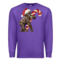 Purple Christmas Candy Cane Baby Gorilla Premium Sweatshirt - LillyAllenDesigns