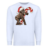 White Christmas Candy Cane Baby Gorilla Premium Sweatshirt - LillyAllenDesigns