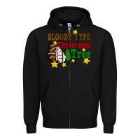 Black Bloody Type Christmas Tree Zipper Hoodie - FaDigitalArtStudio