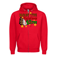 Red Bloody Type Christmas Tree Zipper Hoodie - FaDigitalArtStudio