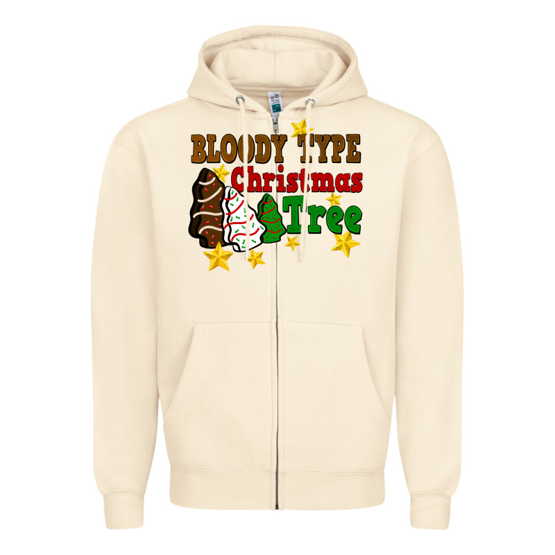 Bloody Type Christmas Tree Zipper Hoodie by FaDigitalArtStudio | Teevron