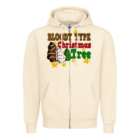 Sandshell Bloody Type Christmas Tree Zipper Hoodie - FaDigitalArtStudio
