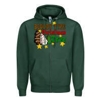 Sports Green Bloody Type Christmas Tree Zipper Hoodie - FaDigitalArtStudio