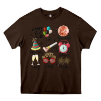 Chocolate Brown happy new year Heavy Core Tee - MaliasSmallBusiness