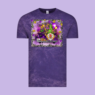 Mardi Gras Gnome On The Truck Vintage Tee Designed By Nancycooperartshop