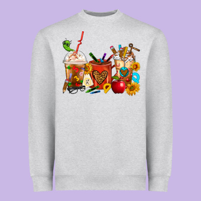 Teacher Coffee Cups Heavyweight Sweatshirt Designed By Fadigitalartstudio