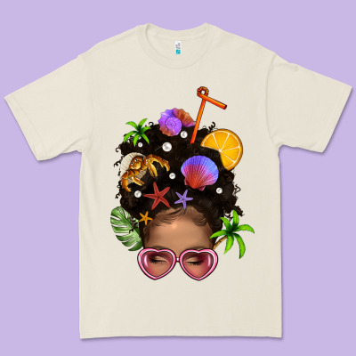 Beach Hair Afro Messy Bun Bbs Premium Tee Designed By Bundleandbundleshop