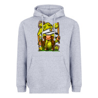 Heather Grey softball gnome Heavyweight Hoodie - SublimationCraftShop