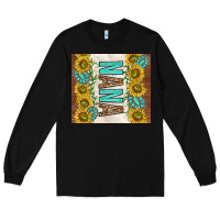 Black nana sunflowers and turquoise gemstones Long Sleeve Tee - TumblerDesignByShophia