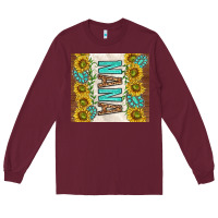 Burgundy nana sunflowers and turquoise gemstones Long Sleeve Tee - TumblerDesignByShophia