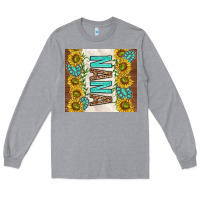 Heather Grey nana sunflowers and turquoise gemstones Long Sleeve Tee - TumblerDesignByShophia