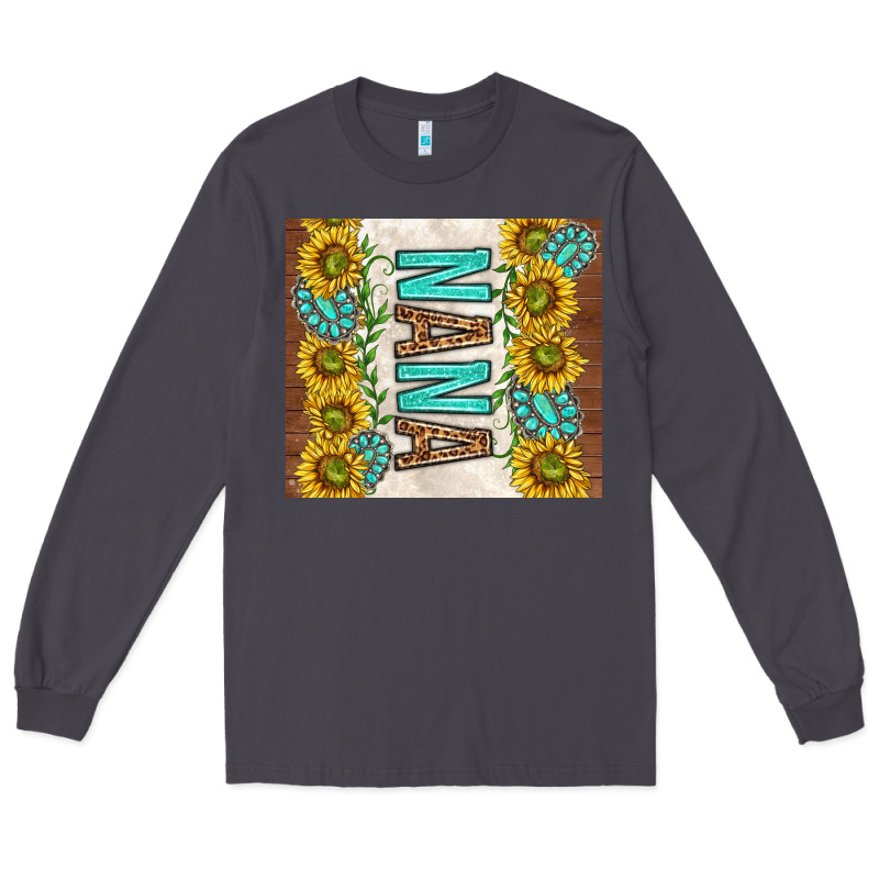 Nana Sunflowers And Turquoise Gemstones Long Sleeve Tee by TumblerDesignByShophia | Teevron