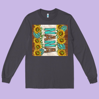 Nana Sunflowers And Turquoise Gemstones Long Sleeve Tee Designed By Tumblerdesignbyshophia