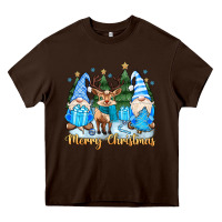 Chocolate Brown merry christmas gnome Heavy Core Tee - MaliasSmallBusiness