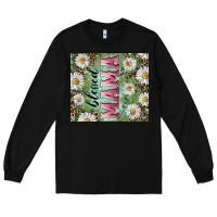 Black Blessed mama with daisy and leopard Long Sleeve Tee - RanaPortraitStore