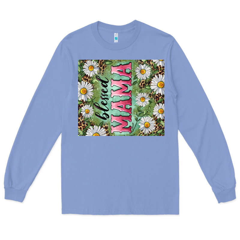 Blessed Mama With Daisy And Leopard Long Sleeve Tee by RanaPortraitStore | Teevron