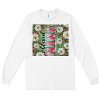 White Blessed mama with daisy and leopard Long Sleeve Tee - RanaPortraitStore