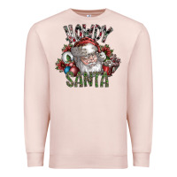 Pale Pink howdy santa Premium Sweatshirt - SublimationCraftShop