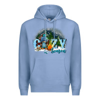 Colony Blue cozy season Premium Hoodie - FaDigitalArtStudio