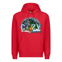 Red cozy season Premium Hoodie - FaDigitalArtStudio
