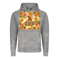 Cloud Rock Fall Pumpkins and Gnome with Leopard Vintage Hoodie - texasbilliewilder