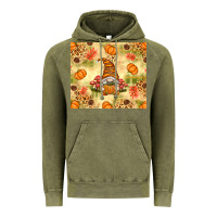 Vintage Olive Fall Pumpkins and Gnome with Leopard Vintage Hoodie - texasbilliewilder