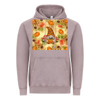 Vintage Zinc Fall Pumpkins and Gnome with Leopard Vintage Hoodie - texasbilliewilder