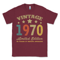 Burgundy Vintage 1970 Limited Edition 50 Years Of Being Awesome Classic Tee - Bettercallsaul