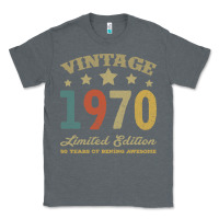 Charcoal Heather Vintage 1970 Limited Edition 50 Years Of Being Awesome Classic Tee - Bettercallsaul