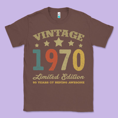 Vintage 1970 Limited Edition 50 Years Of Being Awesome Classic Tee Designed By Bettercallsaul