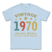 Dusty Blue Vintage 1970 Limited Edition 50 Years Of Being Awesome Classic Tee - Bettercallsaul