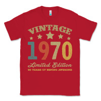 Red Vintage 1970 Limited Edition 50 Years Of Being Awesome Classic Tee - Bettercallsaul