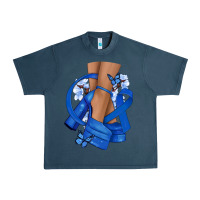 Midnight Navy Colon Cancer diva blue ribbon Urban Heavy Tee - NancyCooperArtShop