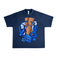 Navy Colon Cancer diva blue ribbon Urban Heavy Tee - NancyCooperArtShop