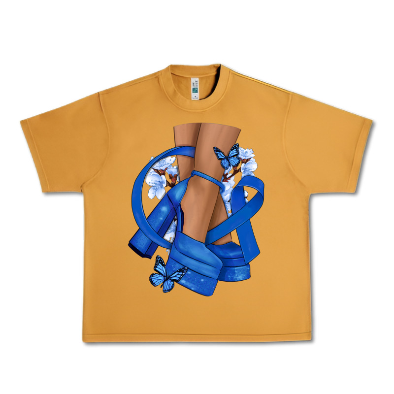 Colon Cancer Diva Blue Ribbon Urban Heavy Tee by NancyCooperArtShop | Teevron