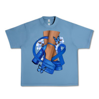 Pebble Blue Colon Cancer diva blue ribbon Urban Heavy Tee - NancyCooperArtShop