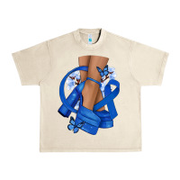 Sandshell Colon Cancer diva blue ribbon Urban Heavy Tee - NancyCooperArtShop