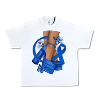 White Colon Cancer diva blue ribbon Urban Heavy Tee - NancyCooperArtShop