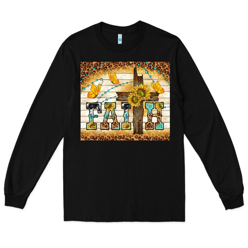 Faith With Cross Long Sleeve Tee by TumblerDesignByShophia | Teevron