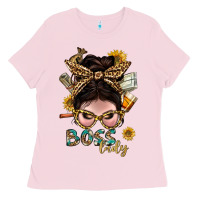 Western Messy Bun Boss Lady With Money Ladies Tee | Teevron