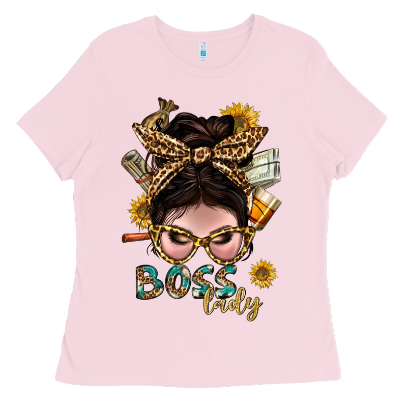 Western Messy Bun Boss Lady With Money Ladies Tee by BundleAndBundleShop | Teevron